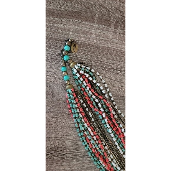 ZAD Multi-Strand Beaded Necklace – Boho Layered Colorful Statement Jewelry - Picture 6 of 6
